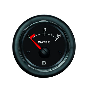 Vetus Tankmåler vand 12/24 Volt, sort, udskæringsmål 52 mm. u/sensor - WATERB