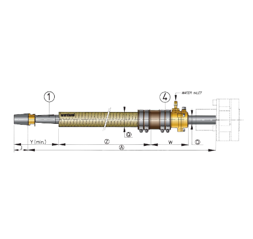 Vetus Stålstævnrør med gummileje Ø 30 mm, L = 500 mm - BS30/0500