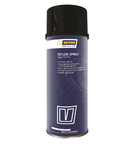 Vetus VETUS Teflon Spray, der anvendes til rengøring, smøring og beskyttelse mod snavs og fugt, 400 ml - VTEFS