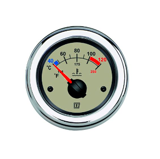 Vetus Temperaturmåler vand 12/24 Volt (40-120c), creme, udskæringsmål 52 mm. u/sensor - TEMPN
