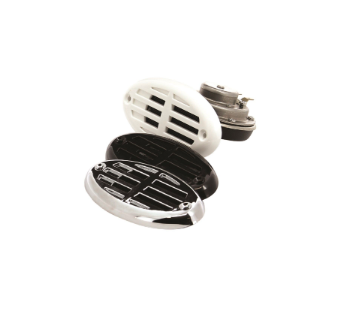 Vetus Indbygnings horn, 12V. Leveres med hvid, sort og crom cover. - T12