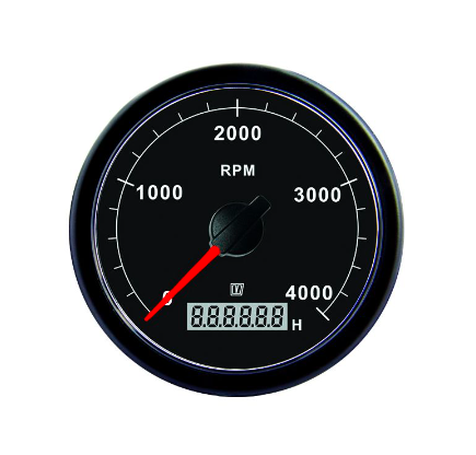 Vetus Omdrejningstæller 12/24 Volt (0-4000 RPM) sort, udskæringsmål 100 mm  - TACHB4000
