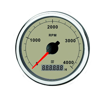Vetus Omdrejningstæller 12/24 Volt (0-4000 RPM), creme, udskæringsmål 100 mm  - TACHN4000