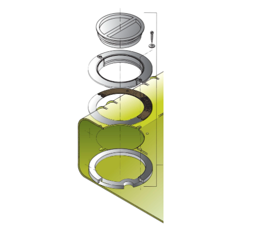 Vetus Inspektionsluge for drikkevandstank incl. modflange og pakning - WTIKIT