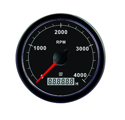 Vetus Omdrejningstæller 12/24 Volt (0-5000 RPM) sort, udskæringsmål 100 mm  - TACHB5000