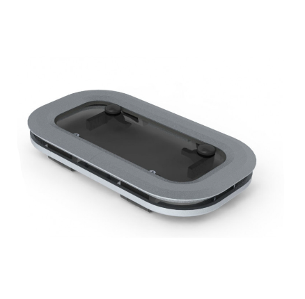 Vetus Koøje i lavprofil aluminium,458 x 193 mm, inkl.myggenet og trimring - PA4317