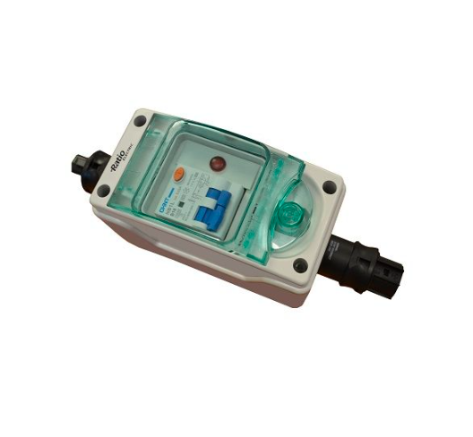 Vetus Hurtig tilslutning - El-kabinet RCBO, enkelt Schuko stikkontakt, 30mA / 16A, hus IP65 - EOQ1RCBO