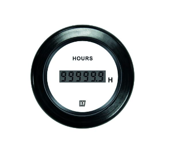 Vetus Timetæller 12/24 Volt, Hvid, udskæringsmål 52 mm  - HOURCW