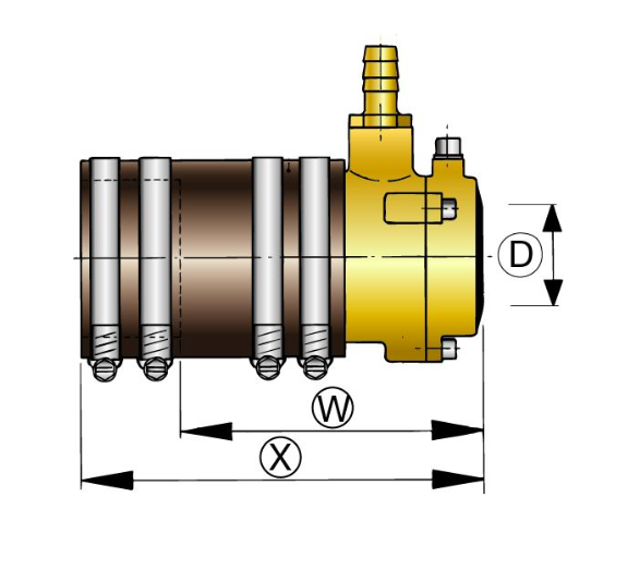 Vetus Bronze inderleje Ø 50 mm, med dobbelt læbepakning  - ZWB50A