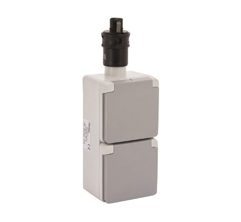 Vetus Quick Connect - Schuko stikkontakt 16A, grå, IP55, vægmonteret - EOQW2NSG