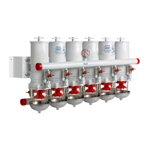 Vetus Vandudskiller / brændstof filter CE / ABYC, 6 på linje, 30 micron, max. 60 l / min. (3600 l / h) - 91100VTE