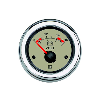 Vetus Voltmeter, creme, 12 V (10-16V), cut-out størrelse Ø 52 mm - VLT12N