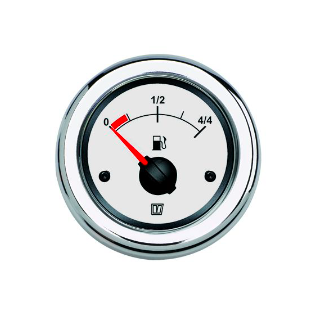 Vetus Tankmåler diesel 12/24 Volt, Hvid, udskæringsmål 52 mm. u/sensor - FUELW