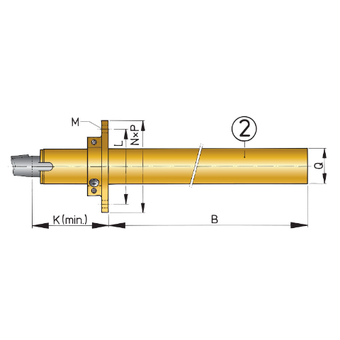 Vetus Bronzestævnrør med gummileje Ø 45 mm L = 1000 mm - BL45/1000