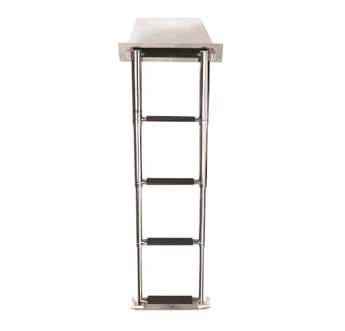 Vetus Teleskop kassettestige til platform i rustfrit stainless tål, syntetiske sorte greb, 4P trin - SLT4CA