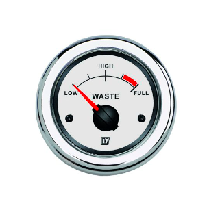 Vetus Tankmåler spildevand 12/24 Volt, Hvid, udskæringsmål 52 mm. u/sensor - WASTW