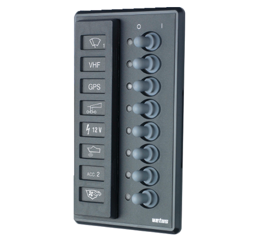 Vetus Panel type P8,12/24 Volt for 8 bladsikr. eller automatsikr (incl. 16 bladsikr.) - P8FA