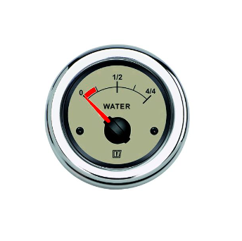 Vetus Tankmåler vand 12/24 Volt, creme, udskæringsmål 52 mm. u/sensor - WATERN