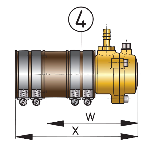 Vetus Bronze inderleje Ø 30 mm, med dobbelt læbepakning  - ZWB30I