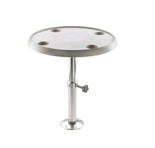 Vetus Rundt bord, 60 cm dia, med justerbar piedestal og bundplade, højde 50 - 70 cm - TPM5070