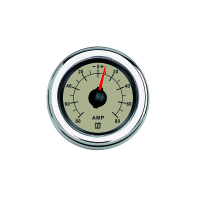 Vetus Amperemeter, hvid, 12/24 V (+/- 80A), cut-out størrelse Ø 52 mm (inkl. shunt) - AMP080W