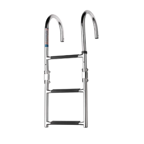 Vetus  Foldestige i rustfrit stål (AISI 316), dæk monteret, 3 trin, udfoldet længde 685 mm - SLFB3A